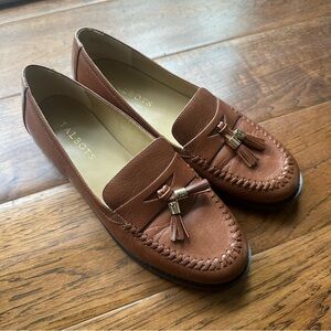 Talbots Brown Leather Tassel Loafers Size 7.5